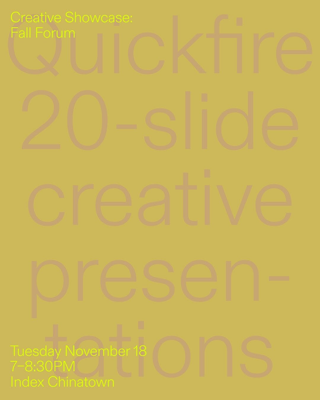 Image for Creative Showcase: Fall Forum Quickfire