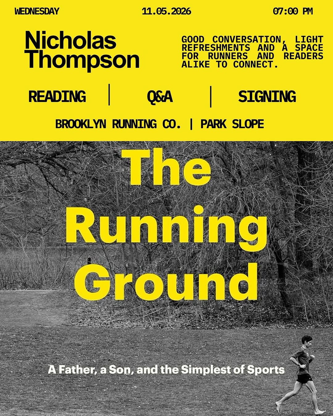 Image for The Running Ground: Reading, Q&A, and Signing with Nicholas Thompson